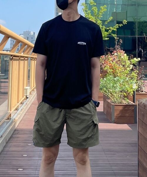DOLPHIN WAVE APPAREL（ドルフィンウェーブアパレル）の「[2パック]ドルフィンアーチロゴTシャツライトカーキブラック（Tシャツ/カットソー・メンズ・その他・MEDIUM/LARGE）」の3枚目の写真