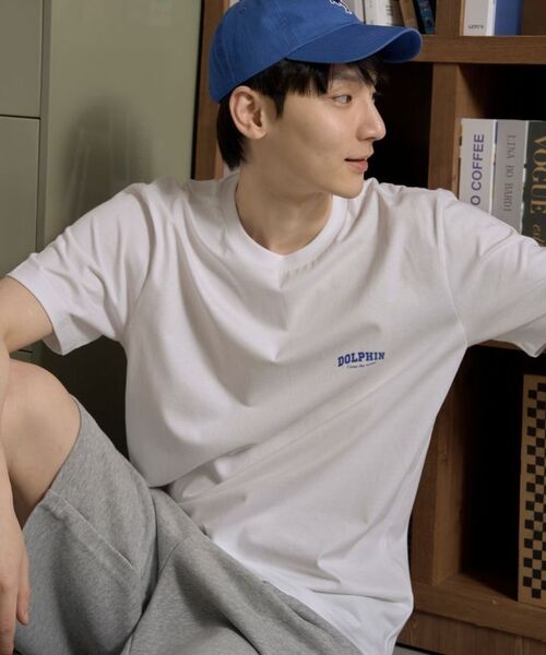 DOLPHIN WAVE APPAREL（ドルフィンウェーブアパレル）の「[2パック]ドルフィンアーチロゴTシャツライトカーキブラック（Tシャツ/カットソー・メンズ・その他・MEDIUM/LARGE）」の7枚目の写真