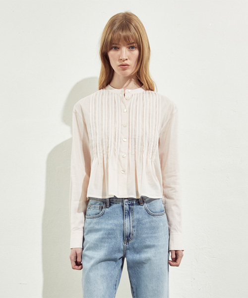 RIDIFI(リディフィ)の「HENLY NECK PINTUCK BLOUSE_PINK(シャツ/ブラウス・レディース・その他・SMALL/MEDIUM)」の1枚目の写真