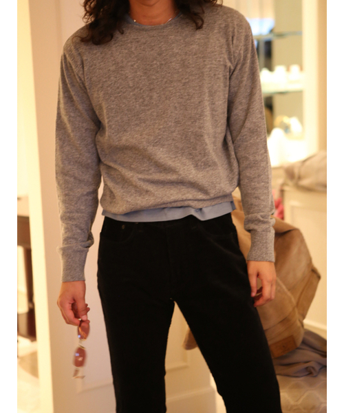 GOZER(ゴーザー)の「FOREST ROUND KNIT_GREY(ニット/セーター・メンズ・チャコールグレー・1/2/3)」の2枚目の写真