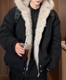 CELENA BEATS（セレナビーツ）の「フェイクファー 切り替え 中綿 フード ブルゾン（ブルゾン）」