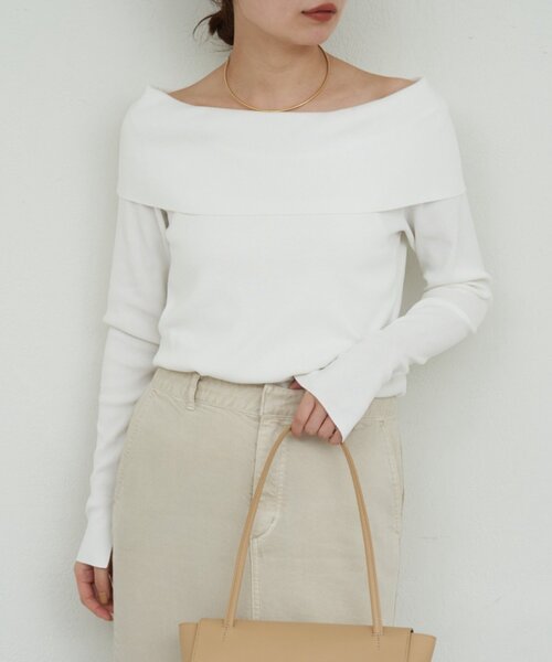 GALLARDAGALANTE(ガリャルダガランテ)の「【手洗い可】オフショルニット(ニット/セーター・レディース・ホワイト/イエロー/ブラック・FREE)」の19枚目の写真