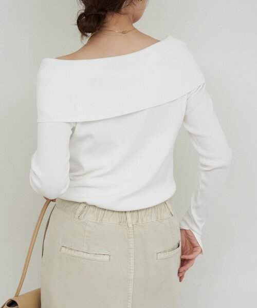 GALLARDAGALANTE(ガリャルダガランテ)の「【手洗い可】オフショルニット(ニット/セーター・レディース・ホワイト/イエロー/ブラック・FREE)」の17枚目の写真