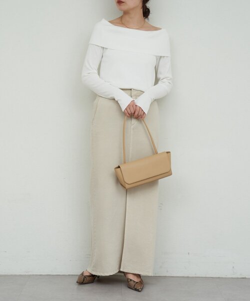 GALLARDAGALANTE(ガリャルダガランテ)の「【手洗い可】オフショルニット(ニット/セーター・レディース・ホワイト/イエロー/ブラック・FREE)」の16枚目の写真