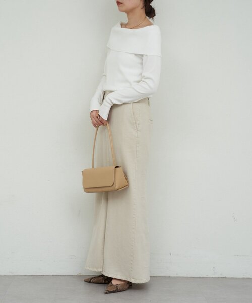 GALLARDAGALANTE(ガリャルダガランテ)の「【手洗い可】オフショルニット(ニット/セーター・レディース・ホワイト/イエロー/ブラック・FREE)」の15枚目の写真