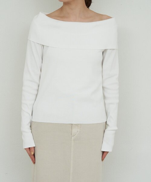 GALLARDAGALANTE(ガリャルダガランテ)の「【手洗い可】オフショルニット(ニット/セーター・レディース・ホワイト/イエロー/ブラック・FREE)」の12枚目の写真