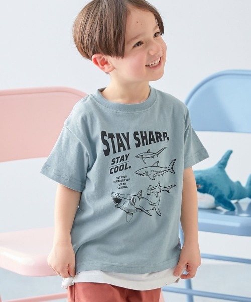 セール】綿100％ デビラボ BOXシルエット プリント半袖Tシャツ（T