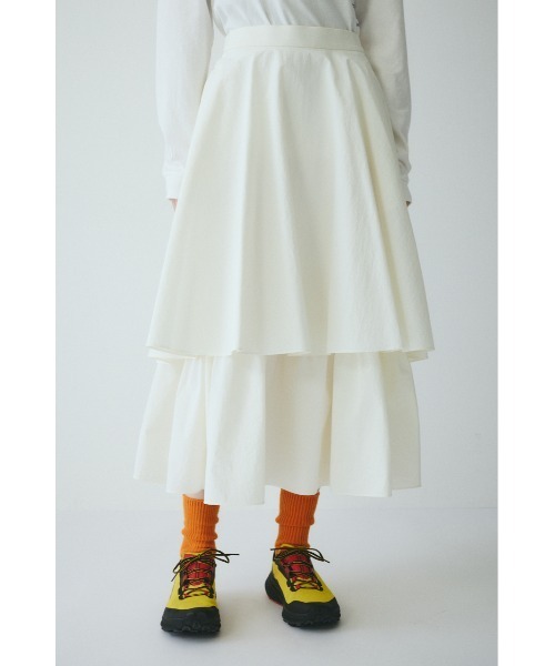 HeRIN.CYE（ヘリンドットサイ）の「Double hem skirt　　ダブルヘムスカート（スカート・レディース・ブラック/ホワイト/レッド・FREE）」の2枚目の写真