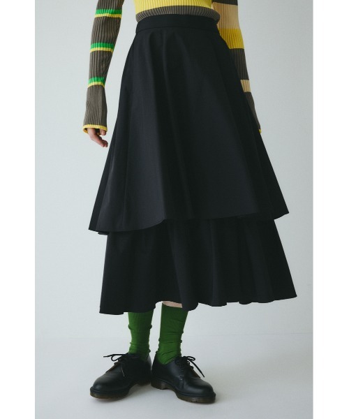 HeRIN.CYE（ヘリンドットサイ）の「Double hem skirt　　ダブルヘムスカート（スカート・レディース・ブラック/ホワイト/レッド・FREE）」の8枚目の写真