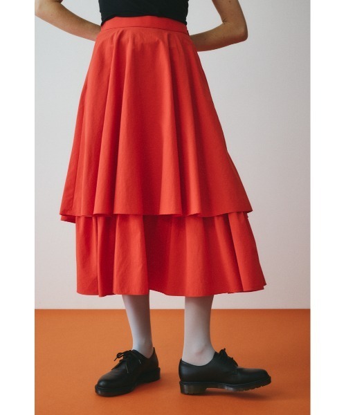 HeRIN.CYE（ヘリンドットサイ）の「Double hem skirt　　ダブルヘムスカート（スカート・レディース・ブラック/ホワイト/レッド・FREE）」の11枚目の写真