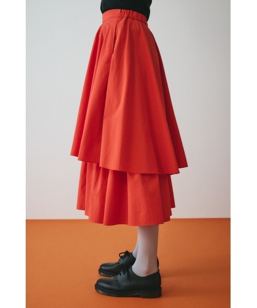 HeRIN.CYE（ヘリンドットサイ）の「Double hem skirt　　ダブルヘムスカート（スカート・レディース・ブラック/ホワイト/レッド・FREE）」の12枚目の写真