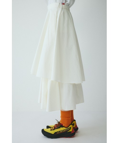 HeRIN.CYE（ヘリンドットサイ）の「Double hem skirt　　ダブルヘムスカート（スカート・レディース・ブラック/ホワイト/レッド・FREE）」の20枚目の写真
