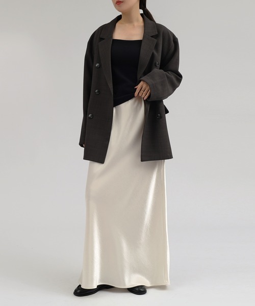 andme（アンドミー）の「サテンロングスカート（スカート・レディース・ブラウン/ブラック/アイボリー・M）」の17枚目の写真