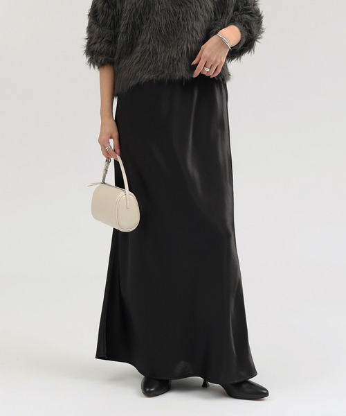 andme（アンドミー）の「サテンロングスカート（スカート・レディース・ブラウン/ブラック/アイボリー・M）」の20枚目の写真