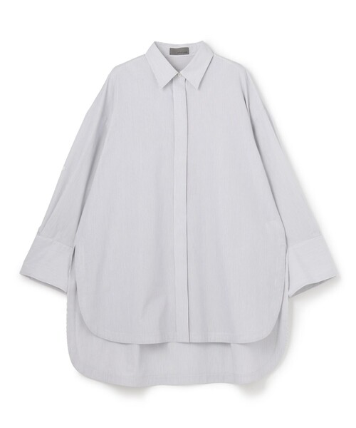 uncrave(アンクレイヴ)の「コットンクロスストライプ BIGシャツ(シャツ/ブラウス・レディース・ネイビー系5/サックスブルー系5・1)」の7枚目の写真