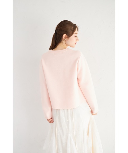 tocco closet（トッコ　クローゼット）の「フェイクポケット付きゴールド釦ニットジャケット（カーディガン/ボレロ・レディース・ネイビー/ラベンダー/ピンク/アイボリー・M）」の19枚目の写真