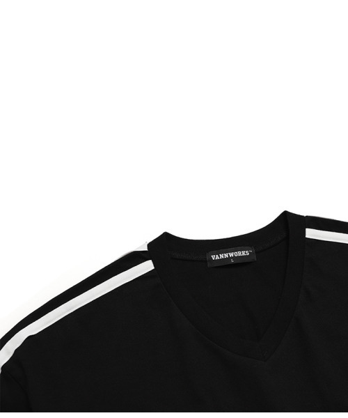 VANNWORKS(バンワークス)の「スポーティブロックコアVネック半袖Tシャツ (VS0033) ブラック(Tシャツ/カットソー・レディース・その他・S/M/XL/L)」の3枚目の写真