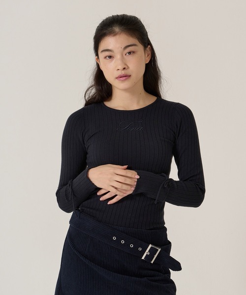 TINA：JOJUN（ティーナジョジュン）の「刺繍入り ワイド リブ ニット プルオーバー TINA：JOJUN（ニット/セーター・レディース・アイボリー/オリーブ・M）」の11枚目の写真