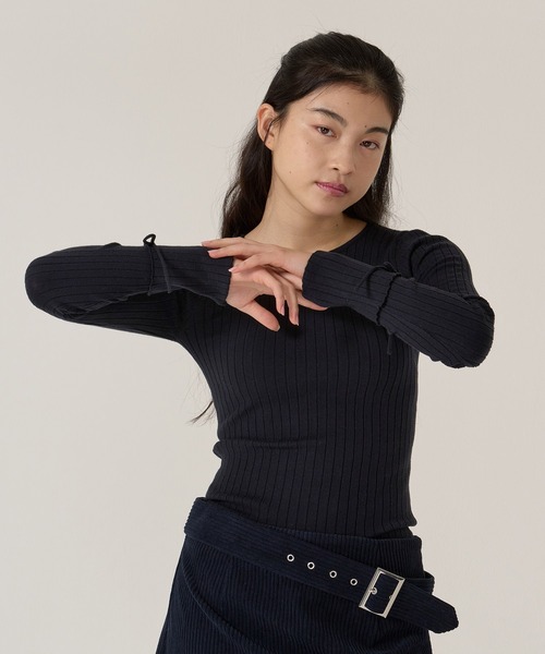 TINA：JOJUN（ティーナジョジュン）の「刺繍入り ワイド リブ ニット プルオーバー TINA：JOJUN（ニット/セーター・レディース・アイボリー/オリーブ・M）」の14枚目の写真