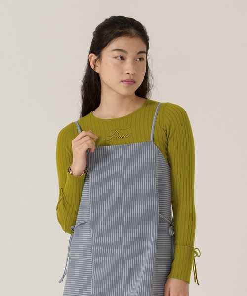 TINA：JOJUN（ティーナジョジュン）の「刺繍入り ワイド リブ ニット プルオーバー TINA：JOJUN（ニット/セーター・レディース・アイボリー/オリーブ・M）」の19枚目の写真