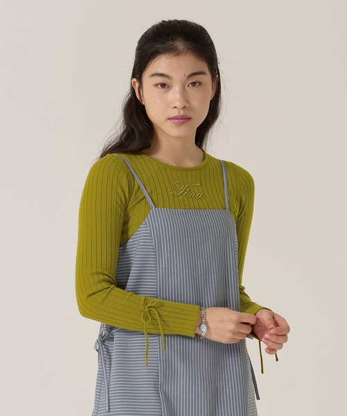 TINA：JOJUN（ティーナジョジュン）の「刺繍入り ワイド リブ ニット プルオーバー TINA：JOJUN（ニット/セーター・レディース・アイボリー/オリーブ・M）」の22枚目の写真