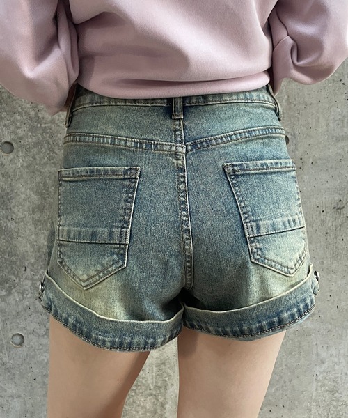 ROGER AND RAW(ロジャーアンドロウ)の「デザインミニデニムパンツ(デニムパンツ・レディース・ブラック/ブルー・SMALL/MEDIUM)」の9枚目の写真