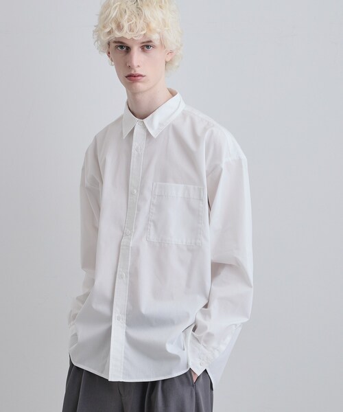 tk.TAKEO KIKUCHI（ティーケータケオキクチ）の「【選べる7色】アソートブロードシャツ（シャツ/ブラウス・メンズ・ライトブルー/ホワイト/ネイビー系1/グレー系1/ホワイト系3/チャコールグレー/ブルー系7・04/03/02）」の8枚目の写真