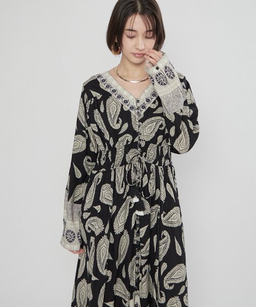 Remind me and forever（リマインドミーアンドフォーエバー）の「【India series】【nane/WEB限定】エスニック柄マキシワンピース（ワンピース・レディース・グリーン/ブラック・FREE）」の7枚目の写真