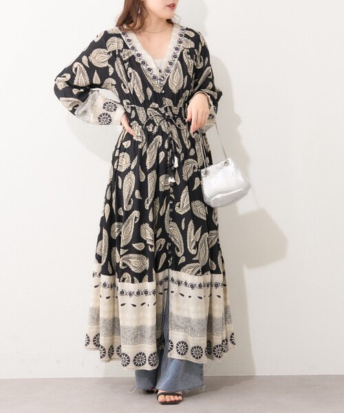 Remind me and forever（リマインドミーアンドフォーエバー）の「【India series】【nane/WEB限定】エスニック柄マキシワンピース（ワンピース・レディース・グリーン/ブラック・FREE）」の12枚目の写真