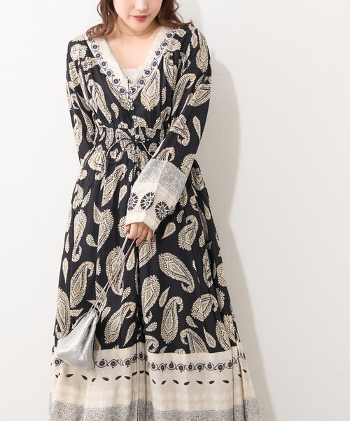 Remind me and forever（リマインドミーアンドフォーエバー）の「【India series】【nane/WEB限定】エスニック柄マキシワンピース（ワンピース・レディース・グリーン/ブラック・FREE）」の15枚目の写真