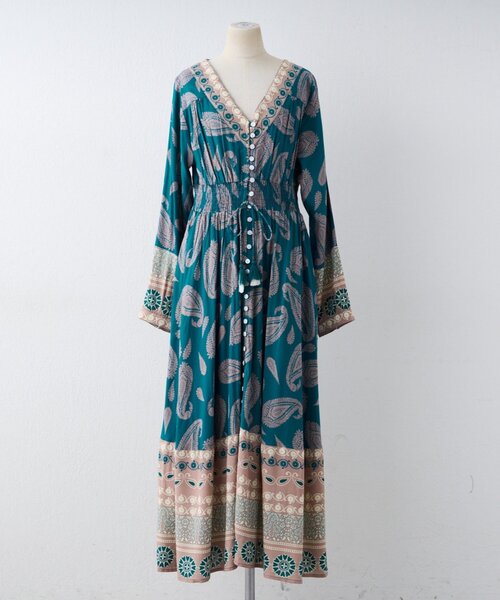 Remind me and forever（リマインドミーアンドフォーエバー）の「【India series】【nane/WEB限定】エスニック柄マキシワンピース（ワンピース・レディース・グリーン/ブラック・FREE）」の19枚目の写真