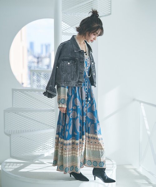 Remind me and forever(リマインドミーアンドフォーエバー)の「【India series】【nane/WEB限定】エスニック柄マキシワンピース(ワンピース・レディース・グリーン/ブラック・FREE)」の17枚目の写真