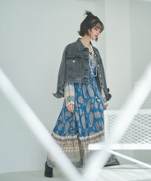 Remind me and forever(リマインドミーアンドフォーエバー)の「【India series】【nane/WEB限定】エスニック柄マキシワンピース(ワンピース・レディース・グリーン/ブラック・FREE)」の9枚目の写真