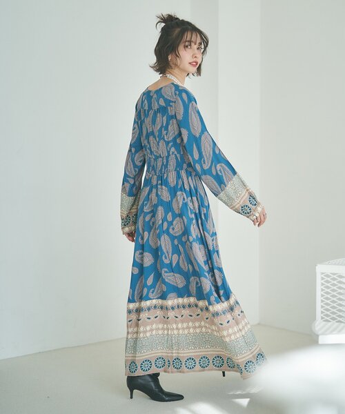 Remind me and forever(リマインドミーアンドフォーエバー)の「【India series】【nane/WEB限定】エスニック柄マキシワンピース(ワンピース・レディース・グリーン/ブラック・FREE)」の14枚目の写真
