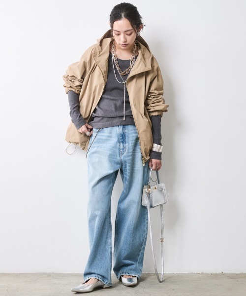 CHIC STYLE(シックスタイル)の「テレコロングスリーブプルオーバー<大きいサイズ有>シックスタイル(Tシャツ/カットソー・レディース・ブラック/オフホワイト/グレー・M/L/LL/3L/4L/5L)」の7枚目の写真