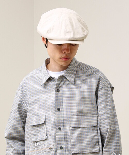 GLOSTER（グロスター）の「【大人カジュアルに映える】COTTON LINEN BIG CASKET（キャスケット・メンズ・ブラック/キナリ・FREE）」の18枚目の写真