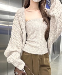 AMAJI（アマジ）の「ケーブルニット ボレロ＆チューブトップ アンサンブル（アンサンブル）」