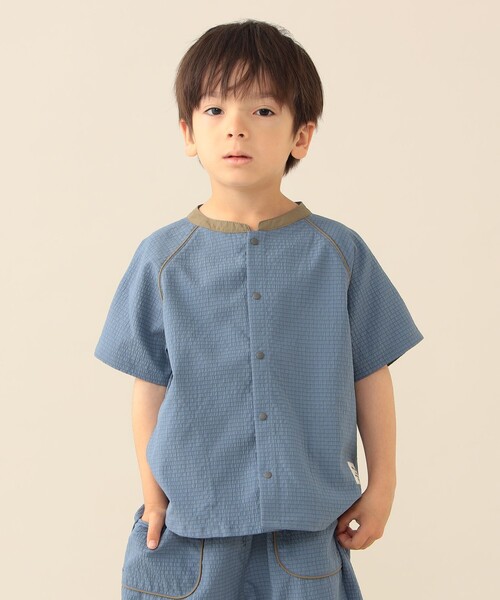 BEAMS mini（ビームスミニ）の「水陸両用 シャツ 2026SS（90～140cm） 機能性 男子 夏 汗 速乾（シャツ/ブラウス・キッズ・オリーブ/サックスブルー・90/130/140/120/110/100）」の2枚目の写真