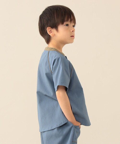BEAMS mini（ビームスミニ）の「水陸両用 シャツ 2026SS（90～140cm） 機能性 男子 夏 汗 速乾（シャツ/ブラウス・キッズ・オリーブ/サックスブルー・90/130/140/120/110/100）」の9枚目の写真