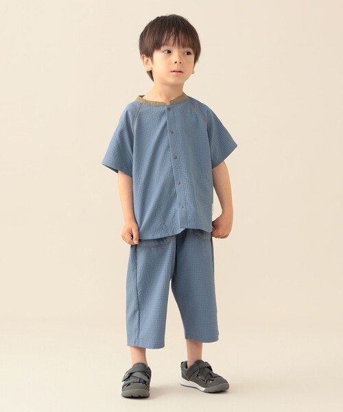 BEAMS mini（ビームスミニ）の「水陸両用 シャツ 2026SS（90～140cm） 機能性 男子 夏 汗 速乾（シャツ/ブラウス・キッズ・オリーブ/サックスブルー・90/130/140/120/110/100）」の7枚目の写真