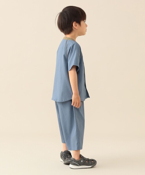 BEAMS mini（ビームスミニ）の「水陸両用 シャツ 2026SS（90～140cm） 機能性 男子 夏 汗 速乾（シャツ/ブラウス・キッズ・オリーブ/サックスブルー・90/130/140/120/110/100）」の6枚目の写真