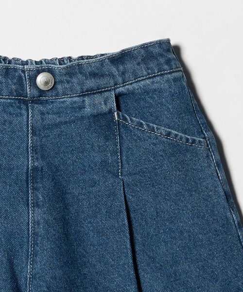 green label relaxing（グリーンレーベルリラクシング）の「デニム タックキュロット パンツ / キッズ  100cm-160cm（デニムパンツ・キッズ・コバルトブルー・160cm/150cm/120cm/140cm/110cm/130cm/100cm）」の5枚目の写真