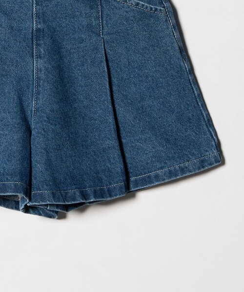 green label relaxing（グリーンレーベルリラクシング）の「デニム タックキュロット パンツ / キッズ  100cm-160cm（デニムパンツ・キッズ・コバルトブルー・160cm/150cm/120cm/140cm/110cm/130cm/100cm）」の12枚目の写真