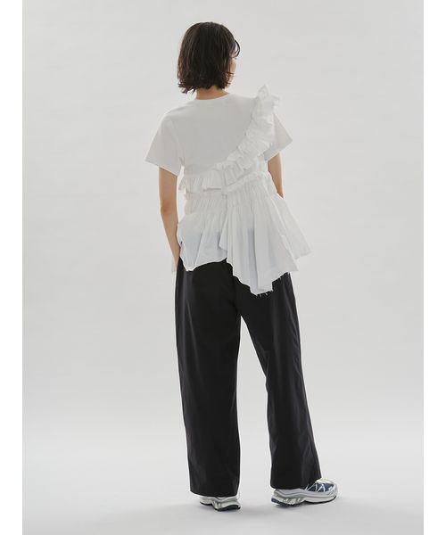 emmi(エミ)の「フリルアシンメトリーカットソー(Tシャツ/カットソー・レディース・シルバー/オフホワイト/ブラック・F)」の14枚目の写真