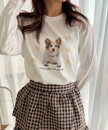 etta（エタ）の「リボン×アニマルロンT／長袖Tシャツ（Tシャツ/カットソー）」