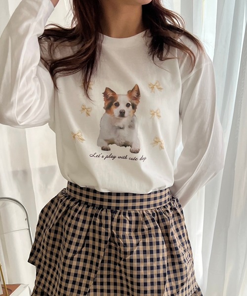 etta(エタ)の「リボン×アニマルロンT/長袖Tシャツ(Tシャツ/カットソー・レディース・B/A・MEDIUM)」の2枚目の写真