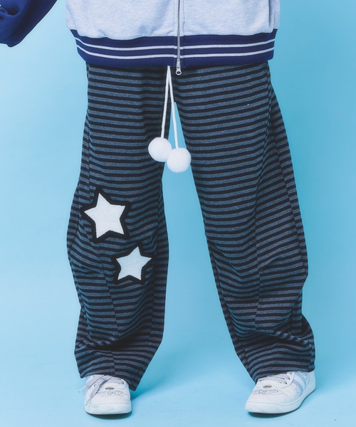 Hauls(ハウルズ)の「もこもこの星☆ボーダーパンツ(その他パンツ・レディース・グレー/ブラック・FREE)」の2枚目の写真