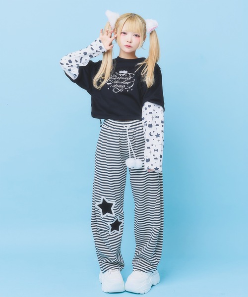 Hauls(ハウルズ)の「もこもこの星☆ボーダーパンツ(その他パンツ・レディース・グレー/ブラック・FREE)」の13枚目の写真