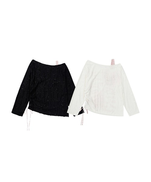 HOOK(フック)の「チェック蝶モチーフ ドロストロンT(Tシャツ/カットソー・レディース・ホワイト/ブラック・M/S)」の17枚目の写真