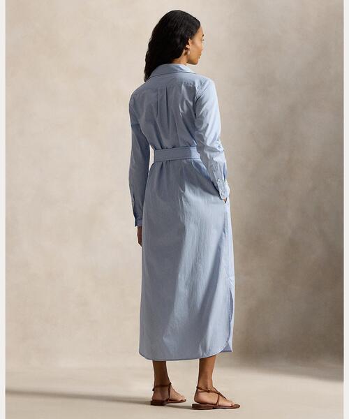 POLO RALPH LAUREN（ポロ ラルフ ローレン）の「ベルテッド ストライプド コットン シャツドレス（シャツワンピース・レディース・ブルー・0/00/8/6/4/2）」の5枚目の写真